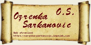 Ozrenka Šarkanović vizit kartica